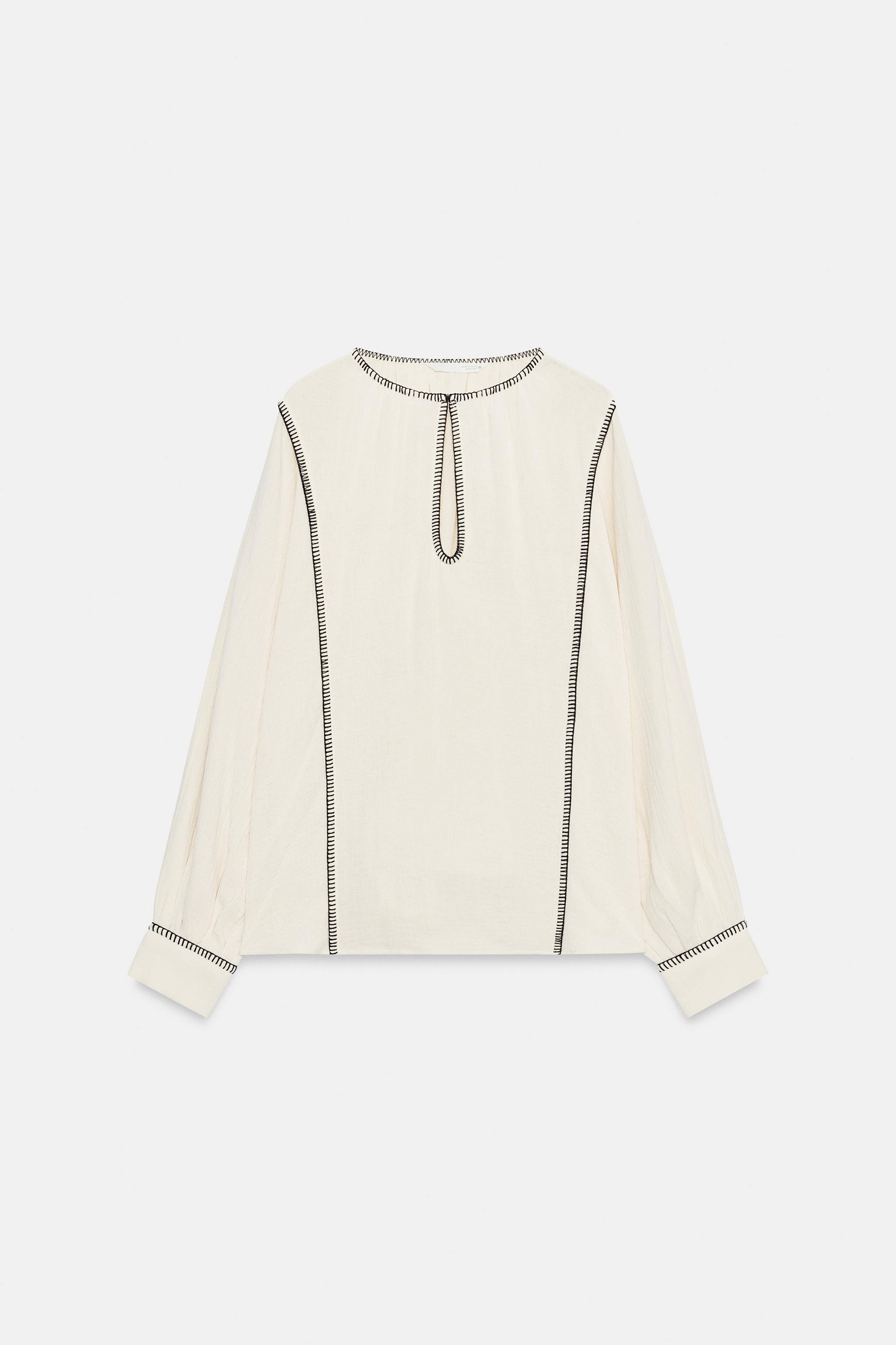 ZW COLLECTION RUSTIC TOPSTITCHED SHIRT